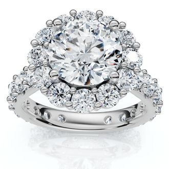 Pompeii3 Certified 4 1/2Ct Diane Diamond Engagement Ring 14k Gold or Platinum Lab Grown