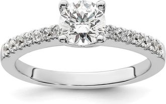 Diamond2Deal 14k White Gold Lab Grown Diamond Wedding Band Ring 0.7Ct Clarity- VS Color- G-H