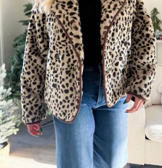 Dear John Denim Meadow Collared Jacket In Cheetah