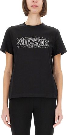Versace Black Graphic Crew Neck T-Shirt