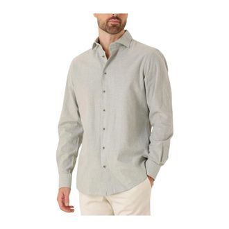 Profuomo Heren, Overhemden, Grijs, Maat: M Katoen