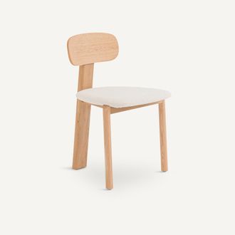 AM.PM Eiken stoel, fineer en bouclette, Marais