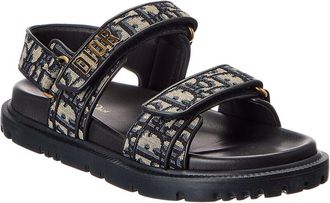 Dior Dioract Oblique Canvas & Leather Sandal
