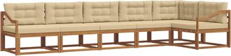 vidaXL Conjunto De Sof&aacute;s De Exterior 6 Uds. Natural Y Beige Vidaxl