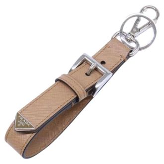 Prada Pre-owned Vintage Sleutelhanger - Heren - Pre-owned - Beige - Maat: ONE Size Leer