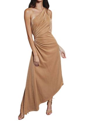 Dress Forum Pearlie Midi Dress In Camel/gold