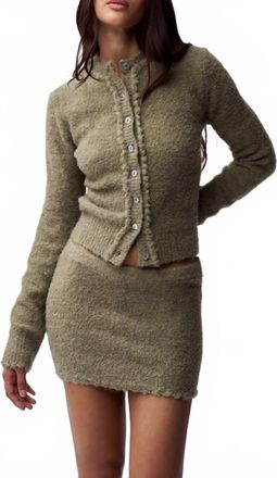 Guizio Knit Mini Skirt In Sage Green