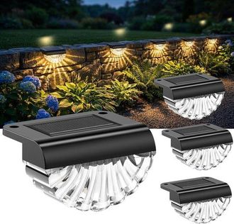 OEM L&aacute;mpara Pared Solar, 4 L&aacute;mparas Solares Impermeables Ip65, 3000 K, Blanco C&aacute;lido, Interruptor Autom&aacute;tico, Luces Solares Balc&oacute;n [clase Energ&eacute;tica