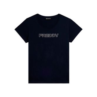 Freddy T-shirt Manica Corta con Logo FREDDY in Outline Glitter
