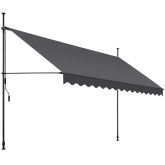 TecTake Toldo plegable para balc&oacute;n con manivela ajustable en altura poli&eacute;ster