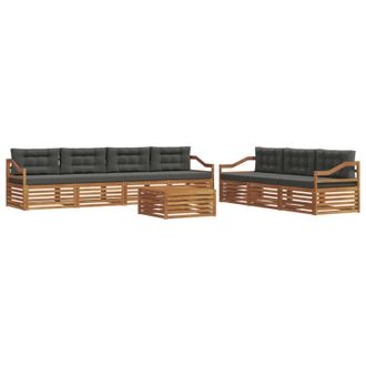 vidaXL Conjunto De Sof&aacute;s De Exterior 8 Uds. Natural Y Antracita Vidaxl