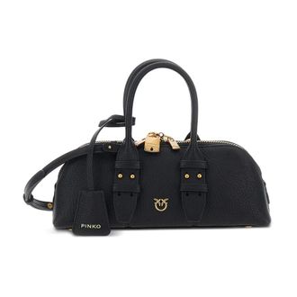 Pinko Escape Leren Handtas met Handvat - Dames - Handtassen - Zwart - ONE Size - Katoen - Tassen