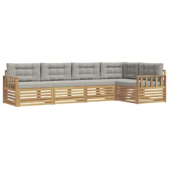 vidaXL Conjunto De Sof&aacute;s De Exterior 6 Pcs Blanco Y Gris Claro Vidaxl