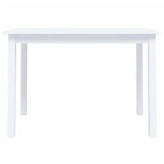 Berkfield Home Durable Dining Table White 114x71x75 cm Solid Rubber Wood | Size: 114 x 71 x 75 cm