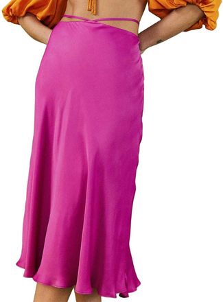 Farm Rio Pink Tied Midi Skirt