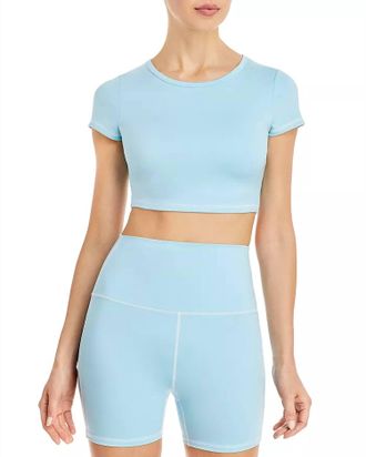 Frankies Bikinis Zippy Baby Tee Top In Baby Blue