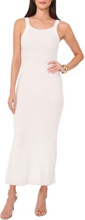 Vince Camuto Pointelle Sleeveless Maxi Sweater Dress in New Ivory at Nordstrom, Size Large