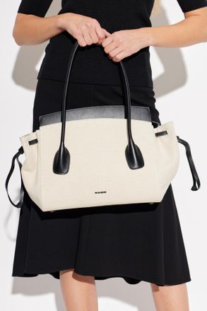 Jil Sander Voyage Small Shopper Bag, Womens, Cream