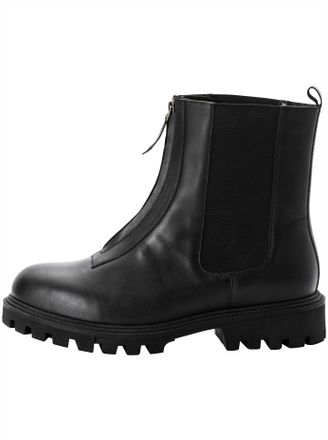 Sheego Stiefelette SHEEGO, Damen, Gr. 37, schwarz, Leder, Rindsleder, Schuhe Stiefelette