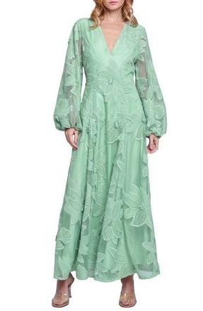 Ciebon Sarilla Long Sleeve Lace Gown in Mint at Nordstrom Rack, Size Medium