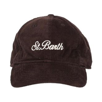 MC2 Saint Barth Cappello da baseball in velluto a coste sottili - Heren - Accessoires - Bruin - Maat: ONE Size Katoen