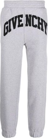 Givenchy Sweatpants, male, Gray, S, Logo Patches Cotton Track Trousers