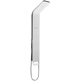 Anima Columna De Ducha Mural De Aluminio Con Mezclador De 4 Funciones, Cascada Y Jets De Masaje, Blanca (alushower) - Anima