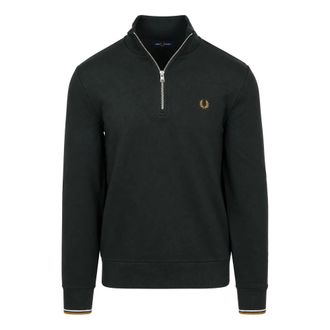 Fred Perry Sudadera con media cremallera - Sweatshirts & Hoodies - Hombre - Verde - XL