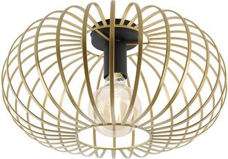 QAZQA Qazqa - Dise&ntilde;o L&aacute;mpara De Techo Inteligente Dorada 39 Cm Con Wifi G95 - Johanna Acero Redonda Adecuado Para Led Max. 1 X 4.9 Watt