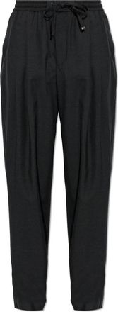 Dolce & Gabbana Wolbroek met figuurnaden - Heren - Wijde Broeken - Grijs - M - Wol - Broeken