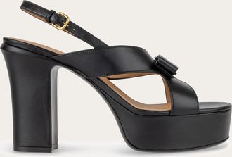 Ferragamo Women Vara bow platform sandal Black Size 10.5