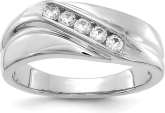 Diamond2Deal 14k Gold Lab Grown Diamond Wedding Band Ring 0.33Ct Clarity- VS Color- G-H