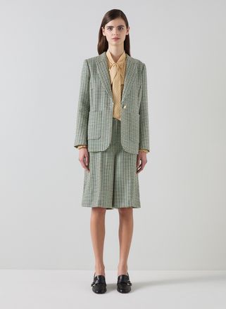 L.k. Bennett Womens Daphne Jackets, Green/Cream - Size 14 UK