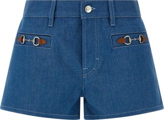 Gucci Blue Cotton Bermuda Womens Shorts
