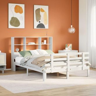 Berkfield Home Bookcase Bed without Mattress White 160x200cm Solid Wood Pine | Size: 160x200 cm