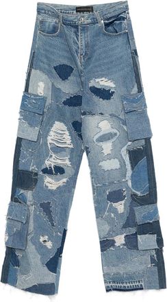 Who Decides War by Ev Bravado Ripped Patchwork Cargo Jeans