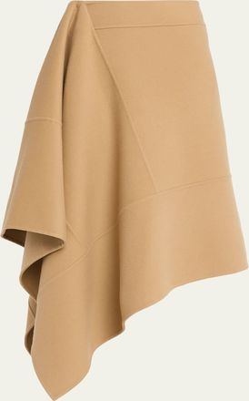Michael Kors Asymmetric Wool Midi Skirt