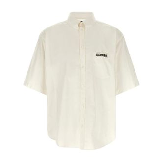 Balenciaga Masking Tape Short Sleeve Shirt - male - Balenciaga - Short Sleeve Shirts - White - XL - Shirts