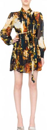 Christy Lynn Micah Long Sleeve Floral Mini Dress In Amber Glow