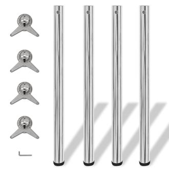 vidaXL Vidaxl - 4 Patas De Mesa Ajustables En Alturas 870 Mm Color Cromo