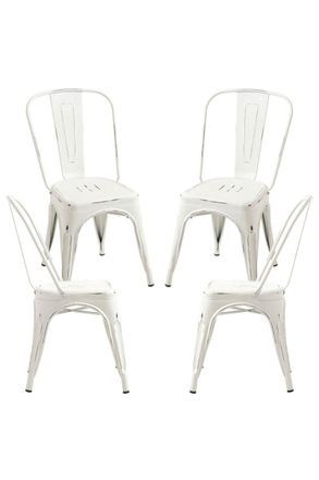 Regalos Miguel Regalos Miguel - Packs Sillas Comedor - Pack 4 Sillas Torix Vintage - Blanco Vintage