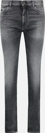 Emporio Armani Mens Emporio Armani J16 Slim-Cut Stonewashed Jeans in Black Grey - Size: 32/32