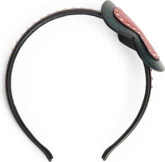 Red Valentino Elegante Haarband - Dames - Haaraccessoires - Zwart - ONE Size - Leer - Accessoires