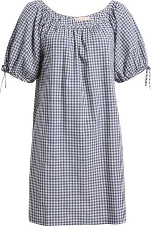 Marine Layer Aleca Gingham Tie Sleeve Minidress in Bay Blue Gingham at Nordstrom, Size X-Large