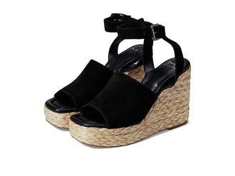 Marc Fisher LTD Nelly Sandals Womens US 8.5 Black Ankle Strap Wedge Heel KHD2373