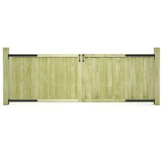 vidaXL vidaXL Cancelli da Giardino 2 pz in Legno di Pino Impregnato 300x100cm