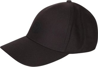 Moncler Accessoires, Dames, Zwart, ONE Size, Katoen, Katoenen Gabardine Baseballpet