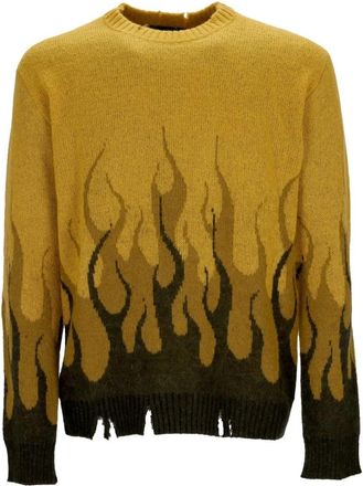 Vision Of Super Vlammen Oversize Crew Neck Sweater - Heren - Ronde hals truien - Veelkleurig - S - Truien & Vesten