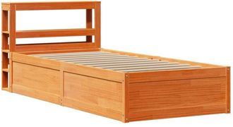 vidaXL Estructura Cama Con Cabecero Madera Pino Marr&oacute;n Cera 90x190 Cm Vidaxl
