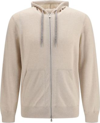 Brunello Cucinelli Beige Zip-Up Hoodie
